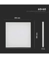 60x60 LED panel, 36W - 110lm/W, 2-i-1 indbygning eller påbygning, hvid kant