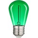E27 0,6W LED kronepære - Grøn, kultråd