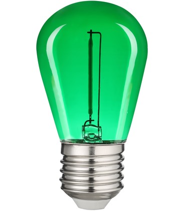 0,6W Farvet LED kronepære - Grøn, kultråd, E27