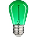 0,6W Farvet LED kronepære - Grøn, kultråd, E27