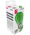 E27 0,6W LED kronepære - Grøn, kultråd