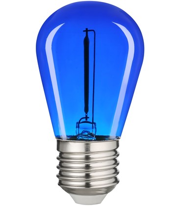 0,6W Farvet LED kronepære - Blå, kultråd, E27