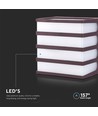 8W LED væglampe, brun - IP65, 4000K, firkantet, udendørs