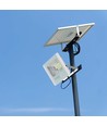 25W Solcelledrevet LED projektør - 550lm, IP65, sort, inkl. solpanel og fjernbetjening