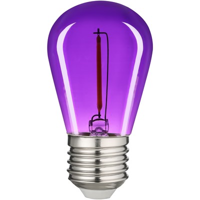 Billede af 0,6W Farvet LED kronepære - Lilla, kultråd, E27 - Dæmpbar : Ikke dæmpbar, Kulør : Lilla