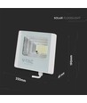 20W solcellepanel - LED projektør, 6400K, hvidt hus