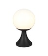 E27 udendørs standerlampe - IP44, mat sort, opal glas, højde 100cm, uden lyskilde