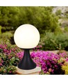 E27 udendørs standerlampe - IP44, mat sort, opal glas, højde 100cm, uden lyskilde