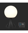 E27 udendørs standerlampe - IP44, mat sort, opal glas, højde 100cm, uden lyskilde