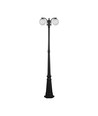 97cm havelampe med 2 kugler, 2xE27 - IP44, mat sort, robust konstruktion, uden lyskilde