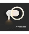 14W LED væglampe - 3000K, hvid