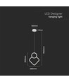 12W LED metal loftlampe - 280x1800mm, 4000K, hvid, Bolig