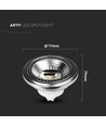 GU10 12W dæmpbar AR111 LED pære - RA90, 4000K, 40 grader, 1031lm