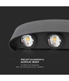 6W Væglampe - LED, 4000K, Sandblækket