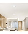 GU10 loftspot med 4 hoveder - 175 x 175 mm, hvid, uden lyskilde