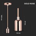 V-Tac lampefatning - Rose guld, E27