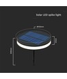 2W Solcelle LED spot med spyd - IP54, 3000K, sort, 1.8W solpanel, inkl. batteri