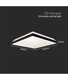 48W LED Designer Lys - TRIAC Dæmpbar, 4000K, Sort, Firkantet