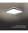48W LED Designer Lys - TRIAC Dæmpbar, 4000K, Sort, Firkantet
