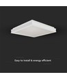 48W dæmpbar LED designer loftlampe - Firkantet, hvid, IP44, 420x420mm, 4000K