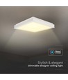 48W LED Designer Lys - Triac Dæmpbar, 4000K, Hvid, Kvadratisk