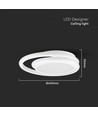 38W LED Lys - designer, 4000K, hvid, dobbelt, rund