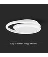 38W LED Lys - designer, 4000K, hvid, dobbelt, rund