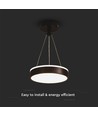 LED Designer Hængelampe 12W - 4000K, Sort