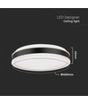 24W LED Lys - Designer, 4000K, Sort, Rund