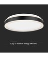 24W LED Lys - Designer, 4000K, Sort, Rund
