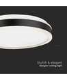 24W LED Lys - Designer, 4000K, Sort, Rund