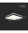 18W LED Designer Lampe - 4000K, Sort, Firkantet