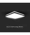 18W LED designer loftlampe, kvadratisk - Sort, 1490lm, 35x35cm, 4000K, IP20 indendørs