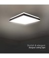 24W LED Designer Lys - 4000K, Sort, Kvadratisk