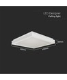 24W LED - Designer Lys, 4000K, Hvid, firkantet.