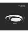 24W LED Designer Lys - 4000K, Sort, Dobbelt, Rund