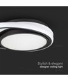 24W LED Designer Lys - 4000K, Sort, Dobbelt, Rund