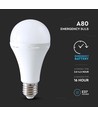 12W Nødplastlampe E27 - med batteri (3 timer), 4000K