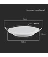 3W Ø10cm LED indbygningspanel med baglys - 110lm/W, Samsung LED chip, varm hvid, rund, hvid kant