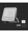 50W LED projektør - 185lm/W, Sort hus, grå glas, 4000K, arbejdslampe