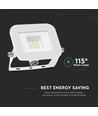 10W LED projektør, hvid - Samsung LED chip, IP65, ultra-tyndt design, 3000K, udendørs