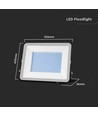200W LED projektør, Samsung LED chip - 185lm/W, IP65, 6500K, sort, 5 års garanti