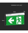 Nødbelysning 4i1 ophæng - EXIT skilt, selvtest-knap, væg/loft/wireophæng, 6000K.