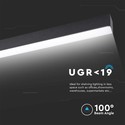 V-Tac 40W LED nedhængt loftarmatur - 120cm, 230V, inkl. lyskilde, 1-10V dæmpbar, UGR 19