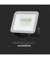 50W LED projektør med Samsung Chip - 100lm/W, IP65, grå krop, 6500K, udendørs