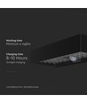 6W LED solcelle væglampe med sensor - 900lm, IP65, sort, 4000K, inkl. batteri