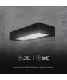 6W LED solcelle væglampe med sensor - 900lm, IP65, sort, 4000K, inkl. batteri