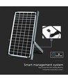 30W Solara LED projektør med solcelle - IP65, PIR sensor, 6400K, sort, LiFePO4 batteri