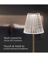 2,4W genopladelig LED bordlampe - Touch dæmpbar, 3-i-1 CCT, USB-C, Nickel Sand