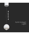 5W LED pendel, hvid - Klokkeformet, 500lm, 3000K, 60 grader, IP20